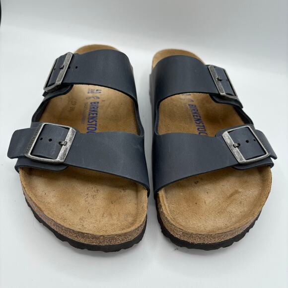 Birkenstock Arizona Sandals Oiled Leather Blue size 41 EU/ Women’s 10/ Men’s 8 - Picture 1 of 6